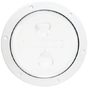BECKSON MARINE DP64-W DECKPLATE 6IN WHT SCREW NONSKI