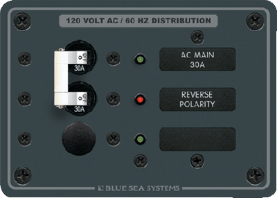 BLUE SEA SYSTEMS 8029-BSS PANEL 120VAC MAIN + 1 POS
