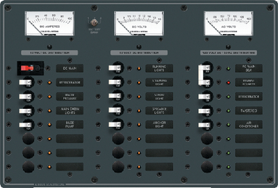 BLUE SEA SYSTEMS 8084 PANEL 8XVAC/16X12VCDC 24 POS.