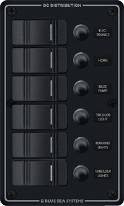 BLUE SEA SYSTEMS 8373-BSS PANEL W/CIRCUIT BREAKERS