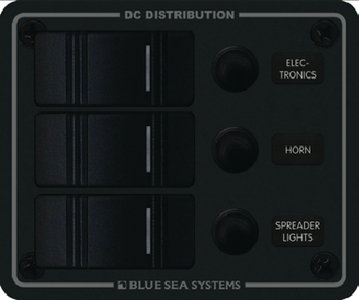 BLUE SEA SYSTEMS 8374-BSS PANEL H2O CB 12VDC 3 POS VERT