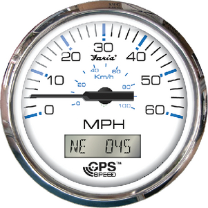 FARIA INSTRUMENTS F33826 GPS SPEEDO 60MPH CHES SS WHITE